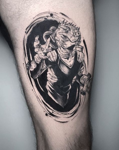 Tomura Shigaraki Tattoo, Shigaraki Tattoo Ideas, Anime Portrait Tattoo, Shigaraki Tattoo, Mha Tattoos Simple, Mha Tattoos, My Hero Academia Tattoo, Hero Tattoo, Manga Tattoo