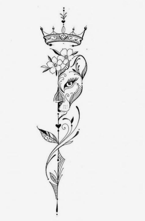 Feminine Compass Tattoo, Lioness Tattoo Design, Unique Cross Tattoos, Back Tattoo Women Spine, Matching Friend Tattoos, Lioness Tattoo, Timeless Tattoo, Black Art Tattoo, Spine Tattoos For Women