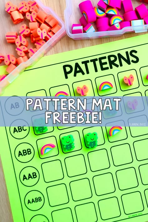 Pattern Games Kindergarten, Free Pattern Block Mats, Patterning Grade 1, Number Patterns Activities, Patterning Centres, Kindergarten Pattern Activities, Pattern Activities For Kindergarten, Patterns For Kindergarten, Number Pattern Activities