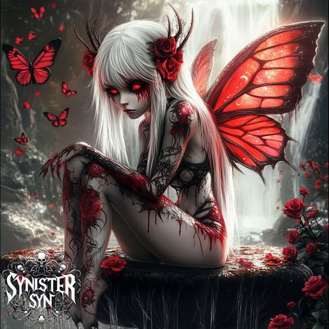 🧚‍♀️ I’m a dark fairy 🧚‍♀️ @fairy_desires00 Dark Pixie, Pixie Fairy, Pixies Fairies, Illustrated Art, Fairy Artwork, Dark Fairy, Fairy Girl, Dungeons And Dragons Homebrew, Blood Red