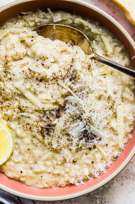 Cacio e Pepe Risotto | So Much Food So Much Food, Pecorino Romano, Food Resources, Romano Cheese, Meals Recipes, Impressive Recipes, Amish Recipes, Mascarpone Cheese, Italian Dinner