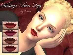 Mod The Sims - Vintage Velvet Lips **Update 10/29/07 - lots of new shades! Sims 2 Makeup, Sims2 Cc, 1950s Makeup, Sims 2 Games, Sims Inspiration, Ts2 Cc, Makeup Cc, Eyeshadow Collection, Old Makeup