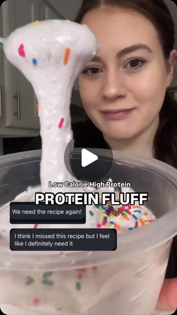 Ninja Creami Recipes | High Protein | Ice Cream on Instagram: "PROTEIN FLUFF ❕ 57grams of Protein & Super voluminous 🤤  Grab ya biggest bowl & blend the following: •1.5 Cups FROZEN Fruit •6 Ice Cubes •2 Scoops Whey Protein Powder •1/2 Cup FairLife  ****You will need to blend it for like 4 minutes. Trust the process people 😂  This will SAVE you if you’re eating in a deficit & trying to lose weight! Keeps you full for so long & it makes so much food!  #1p #lowcalorie #highprotein #highproteinmeals #proteindessert #lowcalorierecipes #lowcalorie  Follow @creamiwrld for more daily recipes!   Video Credit: @amyfunderburk_" Protein Powder Ice Cream, High Protein Ice Cream, Ice Cream Maker Recipes Healthy, Protein Fluff, Ninja Creami Recipes, Recipes High Protein, So Much Food, Creami Recipes, Ice Cream Maker Recipes