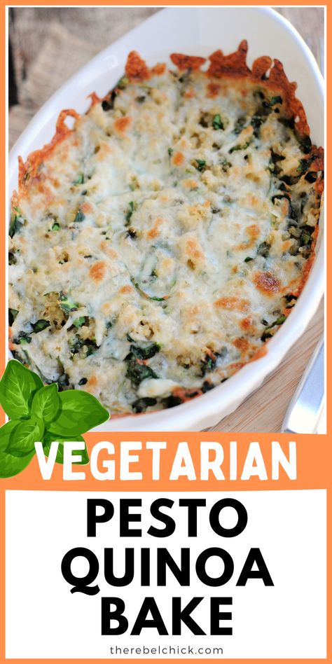 This Meatless Monday Vegetarian Pesto Quinoa Bake Recipe is super easy to make, it will really only take you about 25 minutes from preparation to serving! Peach Tart Recipes, Vegetarian Pesto, Pesto Quinoa, Quinoa Bake, Slow Cooker Pasta Recipes, Monday Recipes, Clean Foods, Veggie Snacks, Meatless Monday Recipes