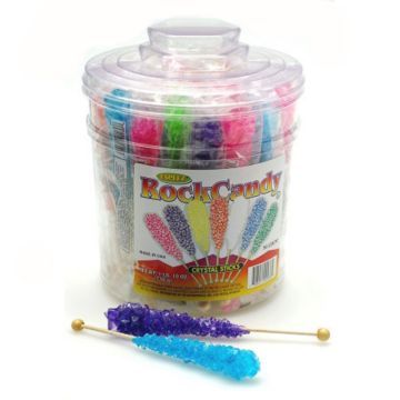 Rock Candy Sticks; 36-Piece Jar Rock Candy Sticks, Online Candy Store, Candy Crystals, Pastel Candy, Retro Candy, Candy Sticks, Candy Party Favors, Baby Doll Accessories, Bulk Candy