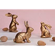 Check this out! Golden Bunny, Easter Bunny Figurines, Bunny Statue, Slim Christmas Tree, Spring Centerpiece, Bunny Figurine, Rabbit Figurine, Vintage Rabbit, Bunny Decor