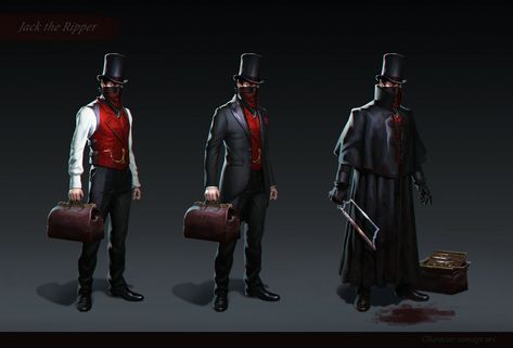 Jack the Ripper by Andrei ArtefactConcept art Basil Karlo, Jack Ripper, Nick Valentine, Steampunk Characters, Comic Ideas, Jack The Ripper, Model Painting, Detective Fiction, Valentine Images