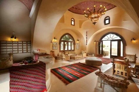 Hotel in Egypt.. exquisite interior design! Islamic Interior Design, Egyptian Home Decor, Sweet Home Design, Mediterranean Interior, Western Desert, Moroccan Interiors, Architecture Design Drawing, Apartment Rental, Vernacular Architecture