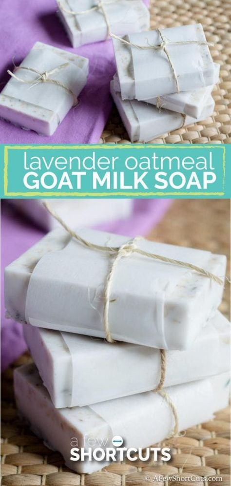 Diy Goat Milk Soap, Goat Milk Soap Recipe, Lavender Oatmeal, Milk Soap Recipe, Homemade Goat Milk Soap, Goat Milk Recipes, Diy Soap Bars, Diy Soap Recipe, Handmade Soap Recipes