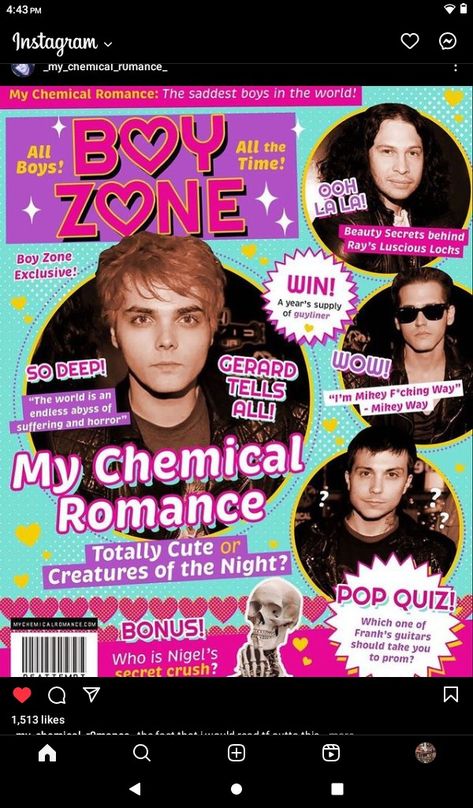 My Chemical Romance Poster, I Love Mcr, Pop Quiz, Mikey Way, Secret Crush, Frank Iero, Creatures Of The Night, Mötley Crüe, Gerard Way