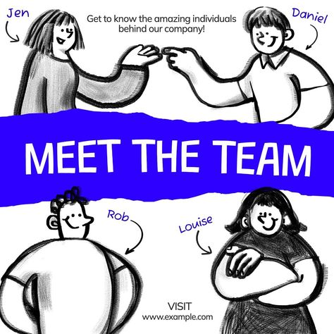 Meet the team Instagram post template, editable  design | premium image by rawpixel.com Meet Our Team Design, Meet The Team Instagram Post, Team Instagram Post, Meet Our Team, Awesome Designs, Doodle Illustration, Post Ideas, Template Ideas, Meet The Team