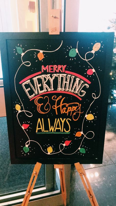 Calligraphy christmas holidays chalkboard art DIY Gingerbread House Chalkboard Art, Black Friday Chalkboard Art, Happy Holidays Chalkboard Art, Holiday Chalk Art, Starbucks Christmas Chalkboard, Holiday Chalkboard Ideas, Christmas Chalkboard Art Ideas Easy, November Chalkboard Art, Holiday Chalkboard Art