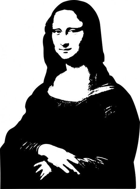 Mona Lisa simplified into a two-value image. Mona Lisa Drawing, Painting Colors, Black And White Art Drawing, Value In Art, Pop Art Portraits, Nina Simone, Pop Art Painting, Arte Inspo, Stencil Art