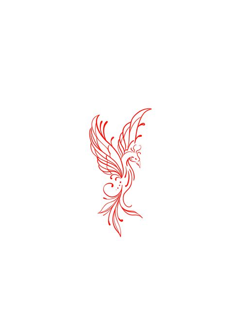 Small Pheonix Tattoo Female, Small Fenix Tattoo, Red Horse Tattoo, Red And Black Fine Line Tattoo, White And Red Tattoo, Red Dragon Tattoo For Women, Small Red Tattoo Ideas, Red Phoenix Tattoo, Tattoo Rojo