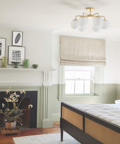 Benjamin Moore Color of the Year 2022 – experts react to 'October Mist' | Livingetc October Mist, Sage Green Bedroom Ideas, Sage Bedroom, Green Bedroom Ideas, Design Color Trends, Paint Trends, Sage Green Bedroom, Bedroom Blinds, Trending Paint Colors