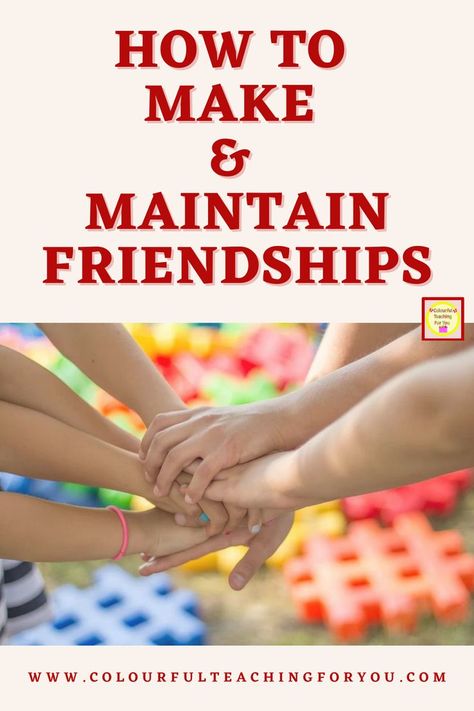 Here’s how to teach your kids to make friends in middle school and high school. Teach friendship to kids and how to be a good friend. https://www.colourfulteachingforyou.com/2021/10/how-to-make-and-maintain-friendships #teachingtips #colourfulteaching #lessons #friendship #makenewfriends #teachfriendship #howtobeagoodfriend #teachers #homeschooling Teaching Friendship, Homeschool Middle School Curriculum, Teacher Advice, High School Subjects, Be A Good Friend, Homeschool Middle School, School Transition, Middle School Lessons, Take What You Need