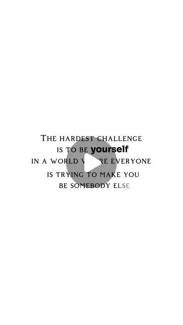 MotiLOVE. About life, love, self-respect & success. on Instagram: "The hardest challenge is to be yourself in a world where everyone is trying to make you be somebody else.

#Beyou #beyourself #bestrong" Somebody Else, Self Respect, Be Yourself, In A World, About Life, A World, Make It Yourself, Quotes, On Instagram