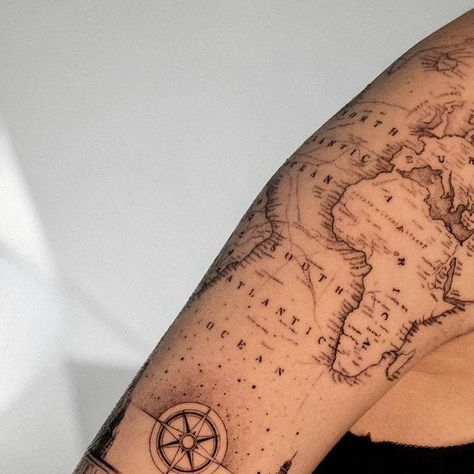 World Map Tattoo, Building Tattoo, World Map Tattoos, Map Tattoo, Light Tattoo, Map Tattoos, Shark Tattoo, Shark Tattoos, Architecture Tattoo