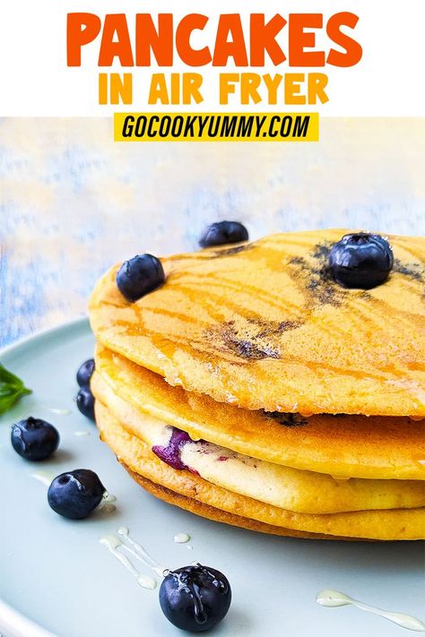 Start your day with our Homemade Air Fryer Pancakes. Fluffy, sweet, with a hint of buttermilk tang, they're perfect for a lazy weekend brunch. Pancakes In Air Fryer, Air Fryer Pancakes, Frozen Pancakes, Air Fryer Blueberry, Fluffy Homemade Pancakes, Homemade Pancakes Fluffy, Pancakes Fluffy, Homemade Pancake Mix, Freeze Pancakes