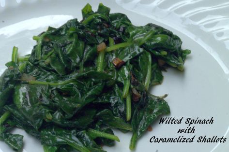 Wilted Spinach with Caramelized Shallots - Real: The Kitchen and Beyond Chinese Broccoli Recipe, Garlic Sauce Recipe, Garlic Spinach, Spinach Recipe, Wilted Spinach, Sauteed Spinach, Broccoli Recipes, Garlic Sauce, Veggie Sides