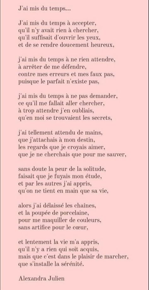 French Poems, Positive Quotes For Women, French Expressions, Quote Citation, French Quotes, Self Love Affirmations, Text Quotes, Love Affirmations, Sweet Words