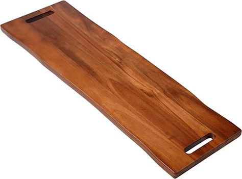 ​﻿​​﻿﻿﻿Amazon.com | BIRDROCK HOME 36" Acacia Wooden Cheese Serving Board with Handles - Extra Long - Party Charcuterie for Appetizers Food Kitchen Platter - Bread Meat Fruit Display - Natural Wood - Espresso: Platters Cheese Serving Board, Glass Serving Dishes, Meat Platter, Wooden Food, Fruit Display, Wood Serving Board, Harvest Table, Serving Tray Wood, Cheese Platters