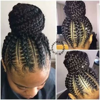 See this Instagram video by @voiceofhair • 4,942 likes Cornrow Hairstyles For Round Faces, Latest Cornrow Hairstyles, Cornrows Bun, Braids Updo, Feed In Braid, Hairstyles Updo, Beautiful Braids, Braided Bun, Cornrow Hairstyles