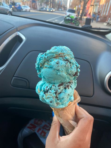 Ice Cream Eating, Blue Foods, Monster Aesthetic, Cookie Monster Ice Cream, Ice Cream Aesthetic, Monster Ice Cream, Blue Ice Cream, Cinnamon Twists, Cream Aesthetic