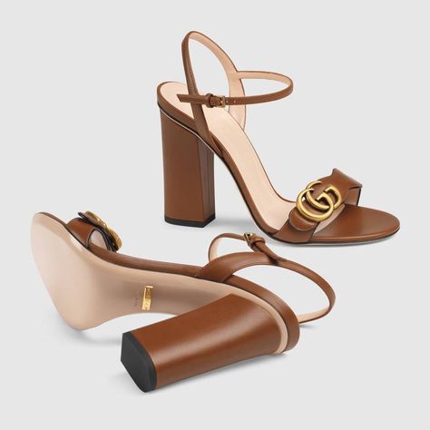 https://www.gucci.com/us/en/pr/women/womens-shoes/womens-sandals/leather-double-g-sandal-p-453378A3N002535?position=88&listName=W_Shoes_US&categoryPath=Women/Womens-Shoes Gucci Heels Outfit, Stylo Shoes, Louboutin Sandals, Kasut Wanita, Hak Tinggi, Gucci Heels, Tas Fashion, Brown Leather Sandals, Girly Shoes