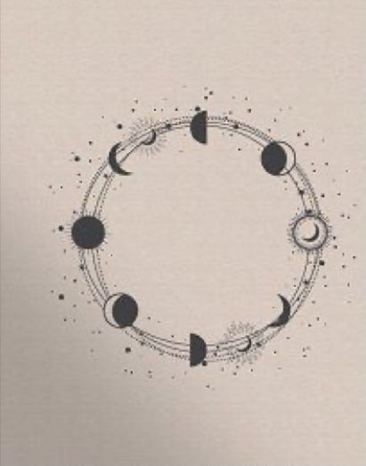 Moon Phase Circle Tattoo, Moon Phases Tattoo Circle, Circular Moon Phases Tattoo, Moon Phases Circle Tattoo, Moon Circle Tattoo, Moon Cycle Aesthetic, Simple Moon Phases Tattoo, Luna Tattoo Design, Lunar Cycle Tattoo