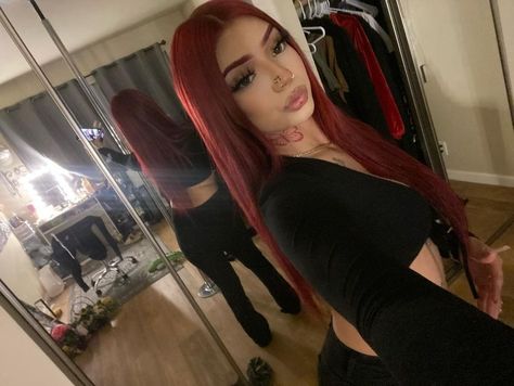 insta baddie red hair Red Hair Makeup, Wine Red Hair, Insta Baddie, Red Hair Inspo, Hair Red, Hair Inspo, Red Hair, Mirror, Instagram Photos