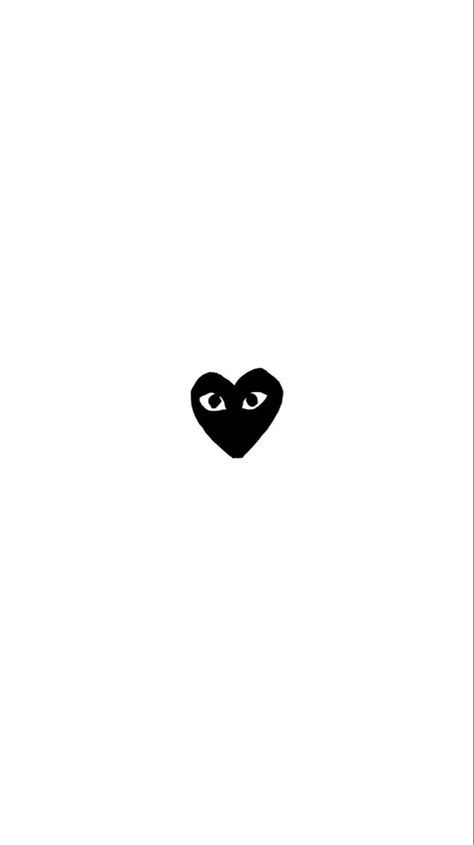 Cdg Wallpaper Black, Grey Wallpaper Heart, Comme Des Garcons Wallpaper, Cdg Heart Wallpaper, Cdg Logo, Cdg Wallpaper, Cdg Heart, Black Emoji, Heart With Eyes