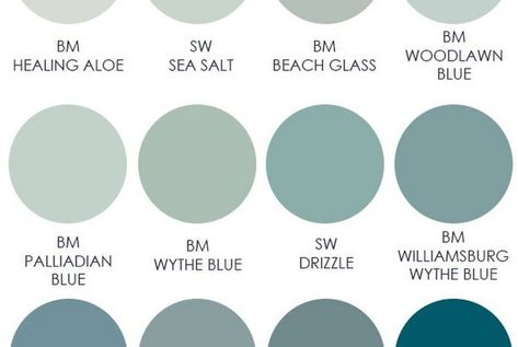 The Best Blue Green Paint Colors Best Blue Green Paint Colors, Blue Green Paint, Blue Green Paint Colors, Sherwin Williams Paint Colors Green, Healing Aloe, Green Exterior Paints, Wythe Blue, Blue Gray Paint Colors, Life On Virginia Street