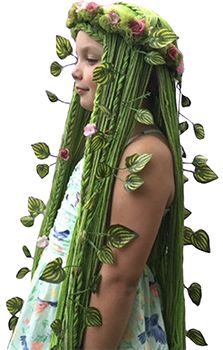 Halloween Moana, Te Fiti Costume, Yarn Wigs, Moana Jr, All Black Halloween Costume, Nature Costume, Greenery Crown, Karneval Diy, Black Dress Halloween Costume