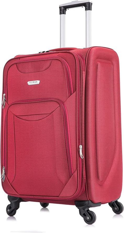 FLYMAX 32" Extra Large Super Lightweight 4 Wheel Suitcase Luggage Expandable with Wheels Red : Amazon.co.uk: Fashion Red Rectangular Travel Bag, Red Rectangular Luggage For Everyday Use, Red Rectangular Travel Bag With Luggage Sleeve, Rectangular Red Everyday Luggage, Red Rectangular Travel Luggage, Lightweight Suitcase, Holiday Essentials, Best Sites, Check In