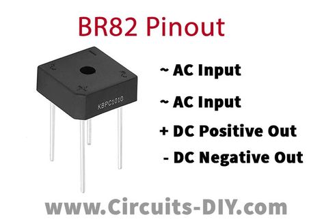 BR82 200V 8A Bridge Rectifier - Datasheet Simple Electronic Circuits, Esp8266 Projects, Bridge Rectifier, Home Automation Project, Battery Charger Circuit, Simple Electronics, Power Supply Circuit, Computer Power Supplies, Raspberry Pi Projects