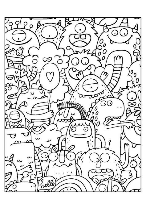 Colouring Pages For Adults Printable Free Easy, Doodle Coloring Pages For Adults, Complicated Coloring Pages, Full Coloring Pages, Fun Coloring Pages Free, Cool Colouring In Pages, Cool Coloring Page, Simple Coloring Pages Aesthetic Cute, Creative Coloring Pages