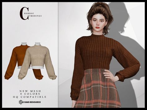 The Sims Resource - Cotton Sweater T-568 Ts4 Sweater Cc, Sims 4 Fall Cc Clothes, Sims 4 Sweater Cc, Sims 4 Sweater, Autumn Clothes, Large Sweaters, Sims 4 Cc, Sims 4 Custom Content, The Sims Resource