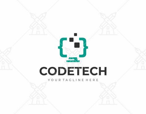 Website Developer Logo, Computer Company Logo, Computer Logo Design Ideas, Programming Logo Design, Coding Logo Design, Web Developer Logo, E-learning Logo, Programmer Logo, Software Development Logo