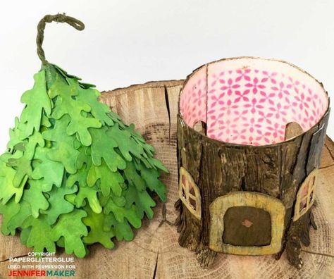 House From Paper, Tree Stump Fairy House, Stump Fairy House, Fairy Library, Diy Fairy House, Gnome Houses, Dollhouse Makeover, Toy Accessories, Jennifer Maker