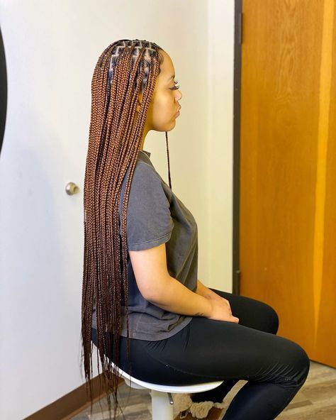 Brown Knotless, Brown Box Braids, Medium Knotless Braids, Brown Braids, Braids Medium, Medium Knotless, Knotless Box Braids, Front Braids, African Hair Braiding Styles