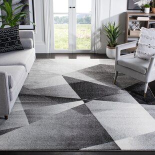 Art Deco Graphics, Gray Living Room, Office Area Rugs, Synthetic Fibres, Charcoal Rug, Light Grey Rug, Abstract Geometric Art, Bedroom Area Rug, Black Area Rugs