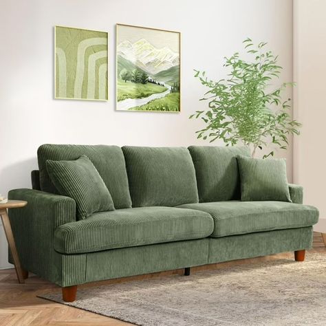 Corduroy Sofa, Sofa 3 Seater, Upholstered Couch, Pull Out Sofa Bed, Green Couch, Modern Couch, Comfy Couch, Comfy Sofa, Types Of Sofas