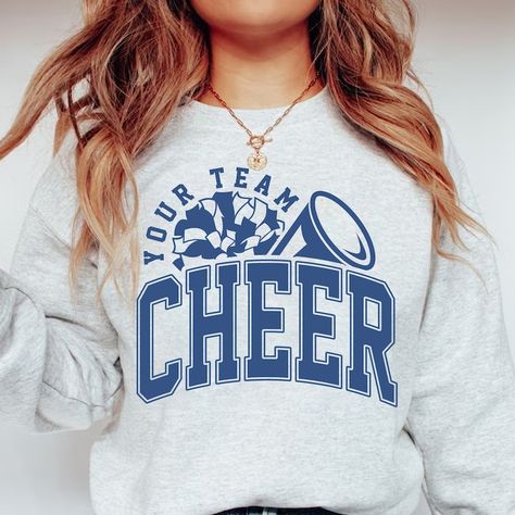 Cheer Fan Shirts Design, Cheerleading T Shirts Designs, Cheerleader Shirt Designs, Football Cheer Shirts Design, Cheer Shirt Ideas Design, Cheer Camp Shirt Ideas, Retro Cheer Shirt, High School Cheer Shirts Design, Cheerleading Shirts Designs High School