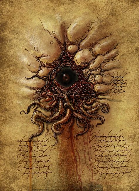 Lovecraft Monsters, Lovecraft Art, Cthulhu Art, Lovecraft Cthulhu, Lovecraftian Horror, Hp Lovecraft, Eldritch Horror, Esoteric Art, Cthulhu Mythos