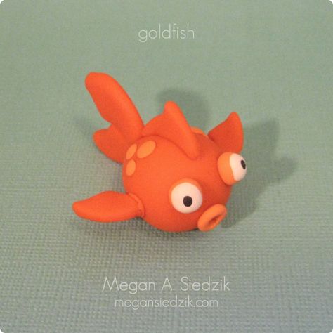 Polymer Clay Gold Fish | All handmade by me. Check it out on… | Flickr Plasticine Ideas, Polymer Clay Fish, Easy Clay Sculptures, Clay Fish, Clay Magnets, Diy Air Dry Clay, Clay Diy Projects, Polymer Clay Animals, Polymer Crafts