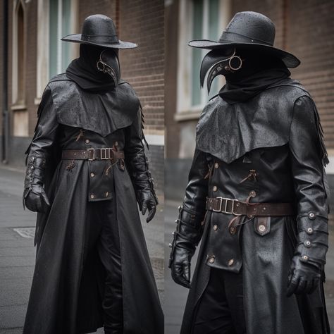 Plauge Doctor Outfits, Futuristic Plague Doctor, Plauge Doctor Aesthetic, Pleg Doctor, Plague Doctor Outfit, Plague Doctor Cosplay, Victorian Doctor, Black Plague Doctor, Steampunk Plague Doctor