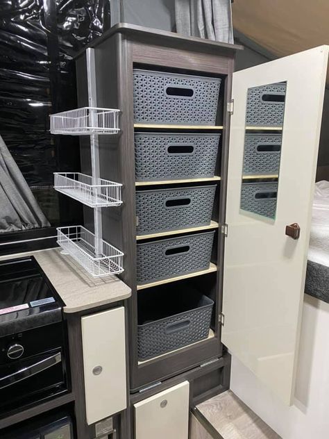 Jayco swan storage ideas Horsebox Storage Ideas, Jayco Camper Trailer Storage Ideas, Jayco Storage Ideas, Jayco Camper Storage Ideas, Jayco Swan Renovation, Jayco Swan Storage Hacks, Jayco Expanda Hacks, Jayco Swan Makeover, Jayco Swan Storage Ideas