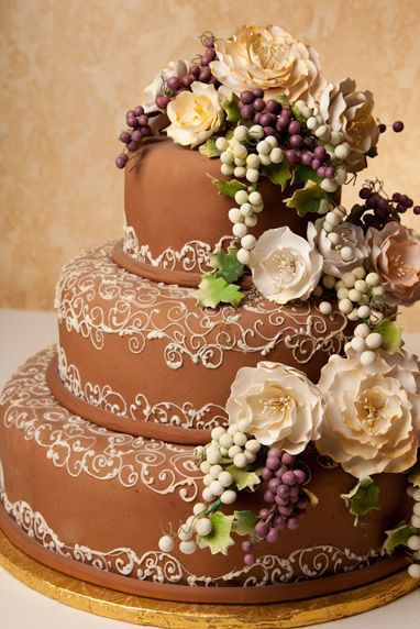 Wine Wedding Cake, Chocolate Fondant Cake, Chocolate Wedding Cake, Pastry Art, Big Cakes, Themed Wedding Cakes, Wedding Cakes With Cupcakes, Gorgeous Wedding Cake, Cake Gallery