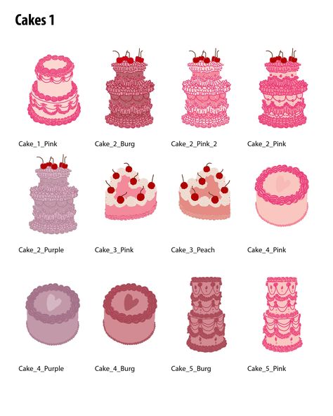 Vintage Cake Drawing, Heart Cake Drawing, Bolo Vintage, 17 Birthday Cake, Png Wedding, Ribbon Cake, Cake Drawing, Kawaii Cooking, Fake Cake